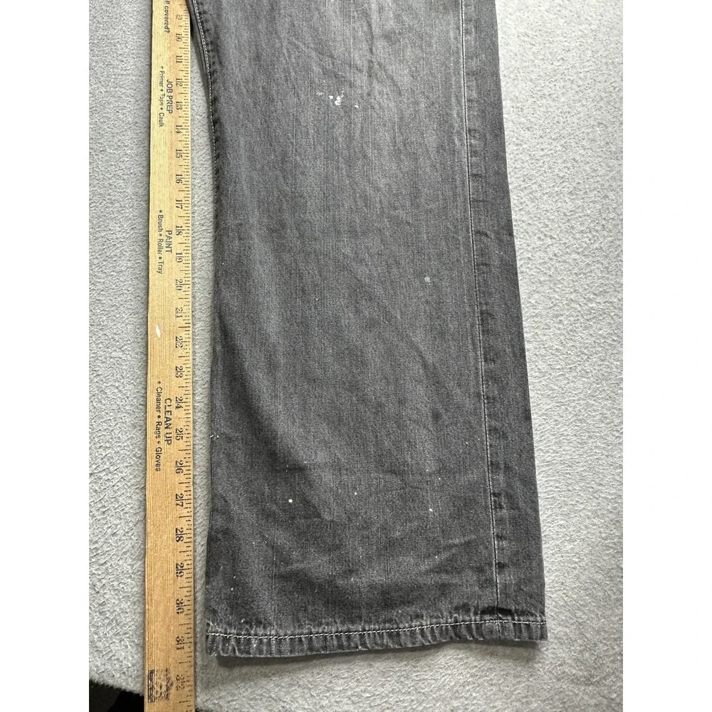VTG Nautica Jeans Company Jeans Mens 36x32‎ Gray Denim Straight Leg Paint Marks